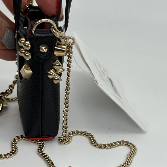 Christian Louboutin CABATA Leather Crossbody Chain AirPods Case Key Ring Bag - Picture 10 of 15